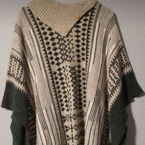 Women's poncho sweater